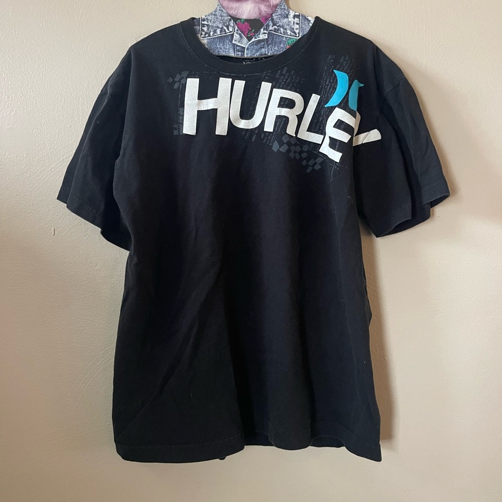 Y2K Hurley Black Graphic T-Shirt
